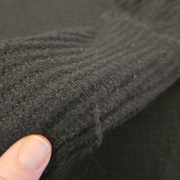 We the Free People Kitty Sz L Thermal Mock Cowl Neck Tunic Pullover Black - Picture 11 of 12